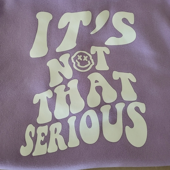 Shein Womens M Hoodie Light Purple 'It's Not That Serious' - Picture 4 of 6